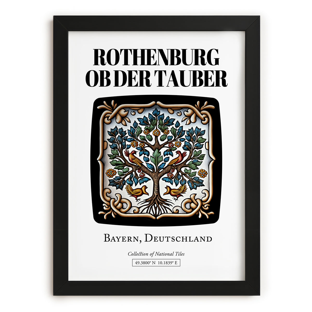 Rothenburg Ob Der Tauber, Germany – Historic Cities Art Print, in sleek black frame