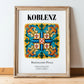 Koblenz, Germany – Travel Wall Decor, in wooden frame leaning on the floor