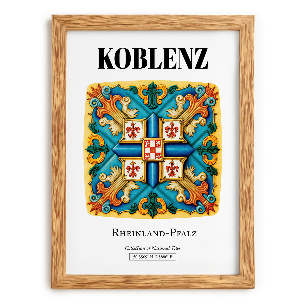 Koblenz, Germany – Travel Wall Decor, set in oak frame
