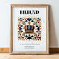 Billund, Denmark – Travel Destination Art, in wooden frame leaning on the floor