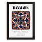 Danmark, Denmark – World Heritage Travel Poster, in sleek black frame