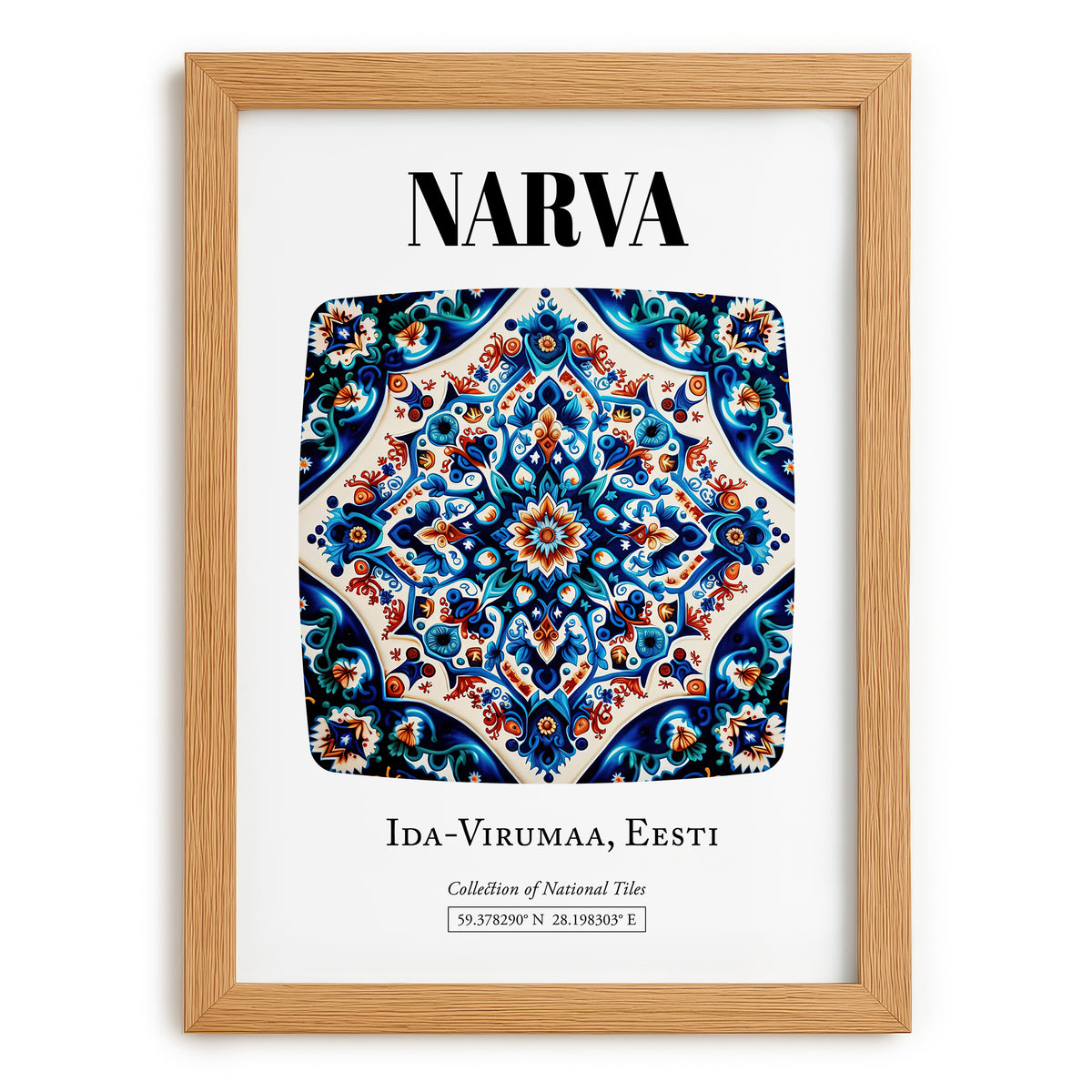Narva, Estonia – Travel Wall Art, set in oak frame