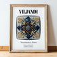 Viljandi, Estonia – Architectural Travel Art, in wooden frame leaning on the floor