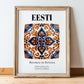 Eesti, Estonia – Travel Print, in wooden frame leaning on the floor