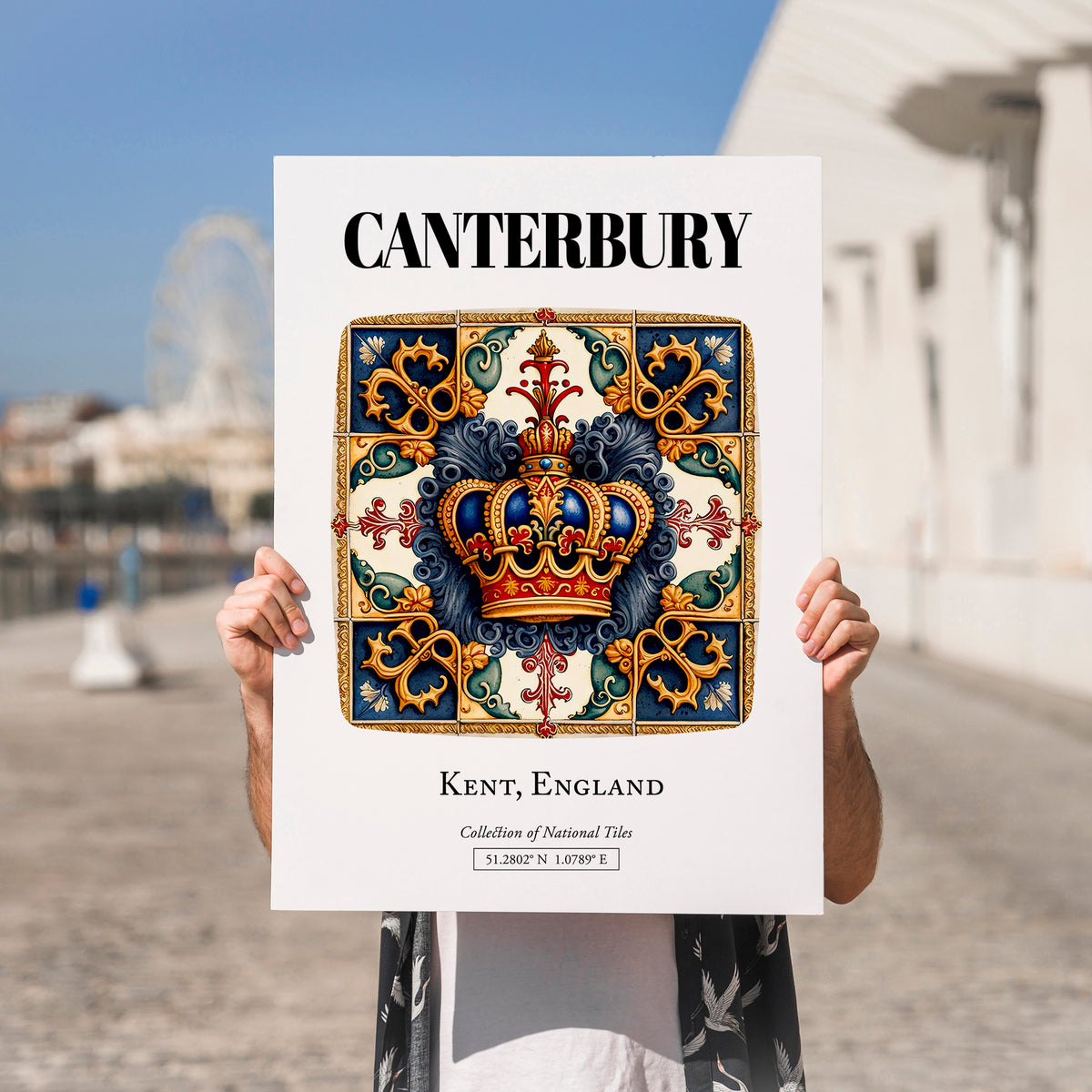 Canterbury, England – Travel Poster, no-text version framed in wood