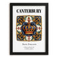 Canterbury, England – Travel Poster, in sleek black frame
