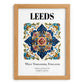 Leeds, England – Vintage Travel Poster, set in oak frame