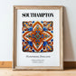 Southampton, England – Minimalist Travel Print, in wooden frame leaning on the floor