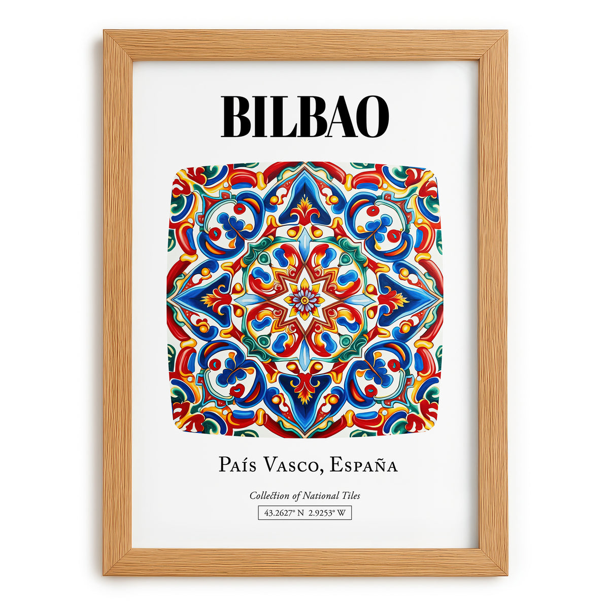 Bilbao, Spain – Travel Memories Wall Print, set in oak frame