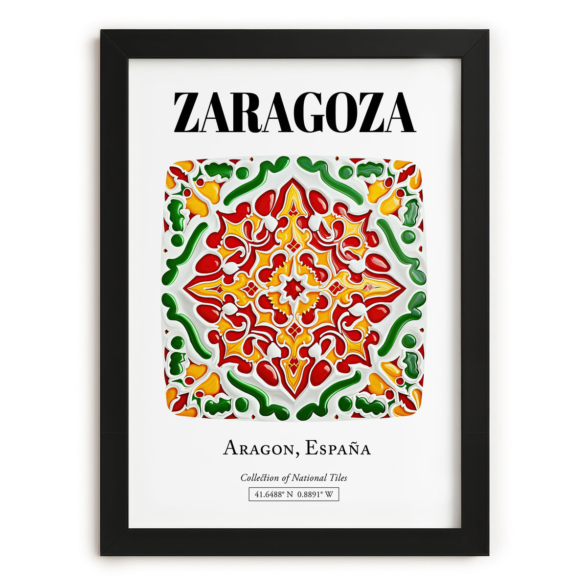 Zaragoza, Spain – Travel Poster, in sleek black frame