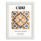 Cádiz, Spain – Travel Poster, placed in minimal white frame