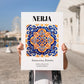 Nerja, Spain – Tourist Destination Poster, no-text version framed in wood