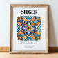 Sitges, Spain – Travel Print, in wooden frame leaning on the floor
