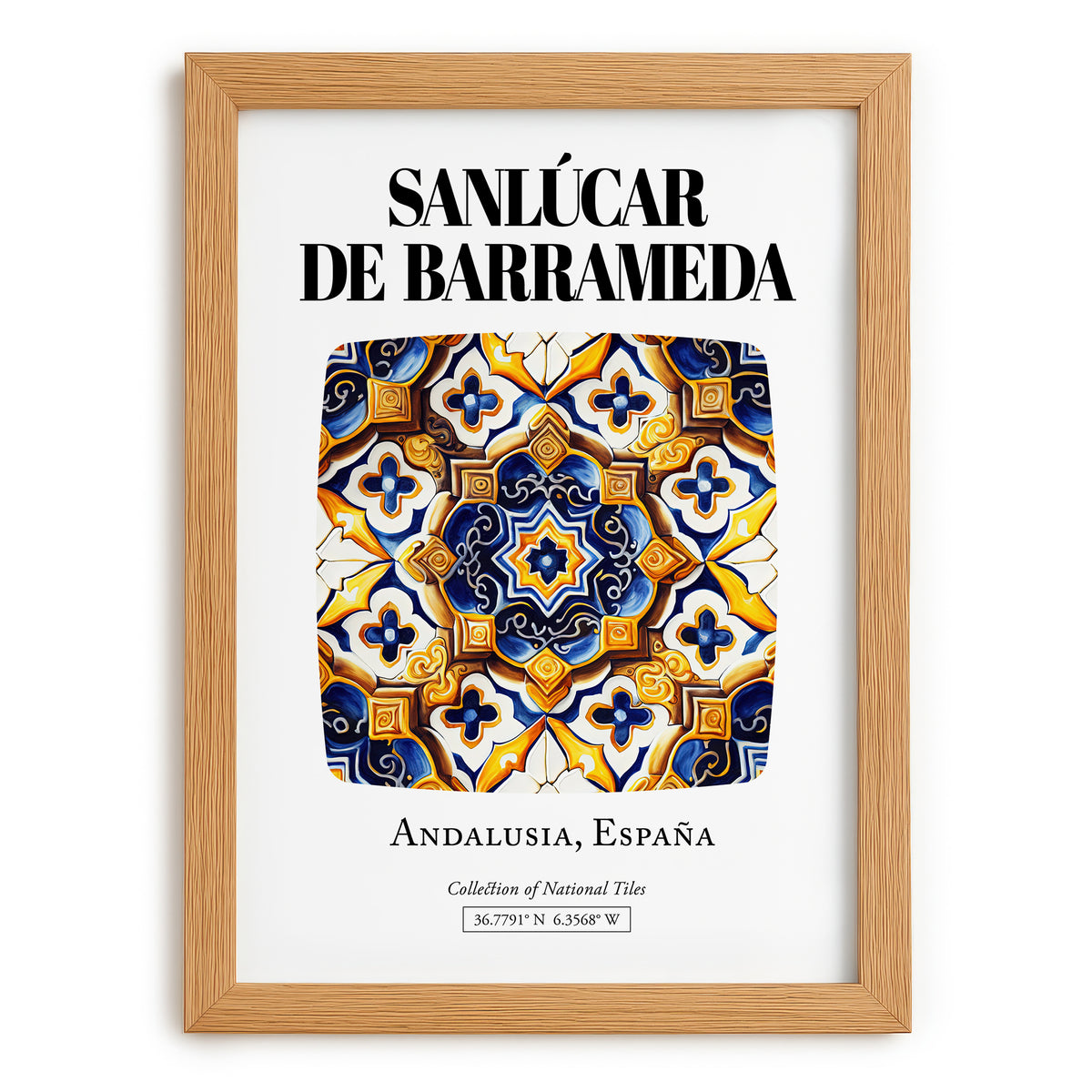 Sanlúcar De Barrameda, Spain – Travel Print, set in oak frame