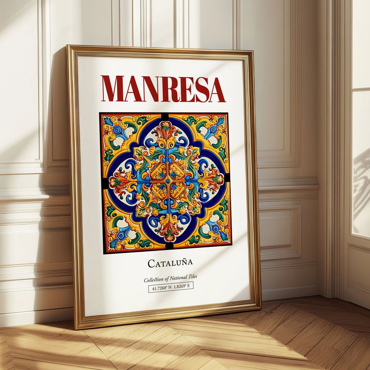 Manresa, Spain – Architectural Travel Art, styled in a charming Paris street view