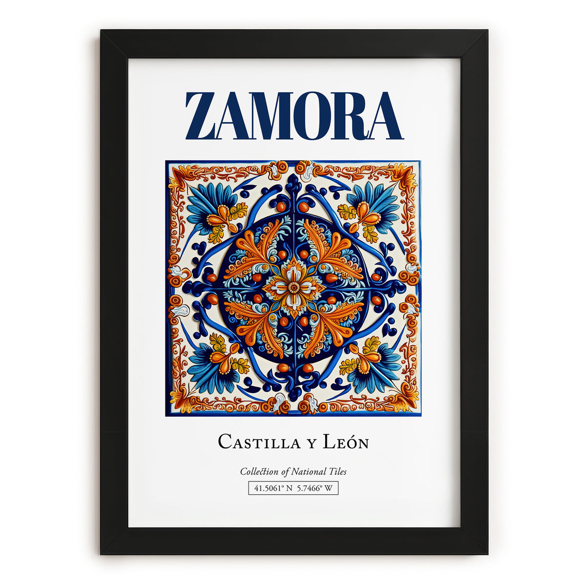 Zamora, Spain – Travel Print, in sleek black frame