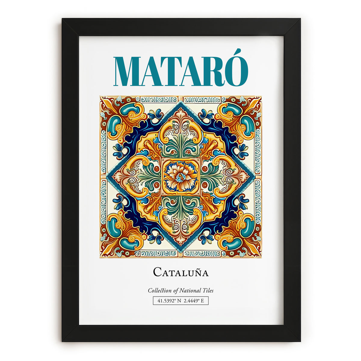 Mataró, Spain – Travel Wall Decor, in sleek black frame