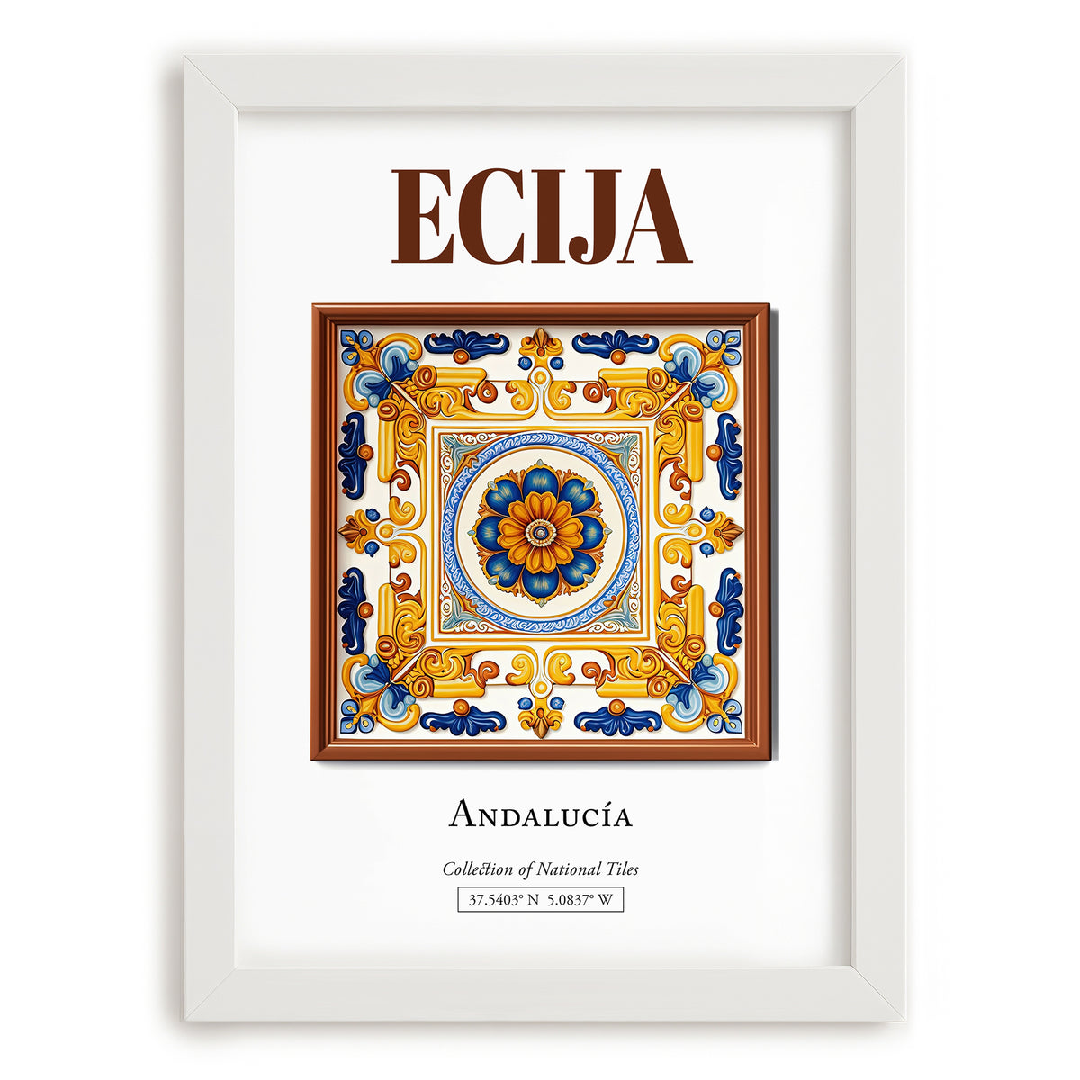 Ecija, Spain – Global Wall Art, placed in minimal white frame