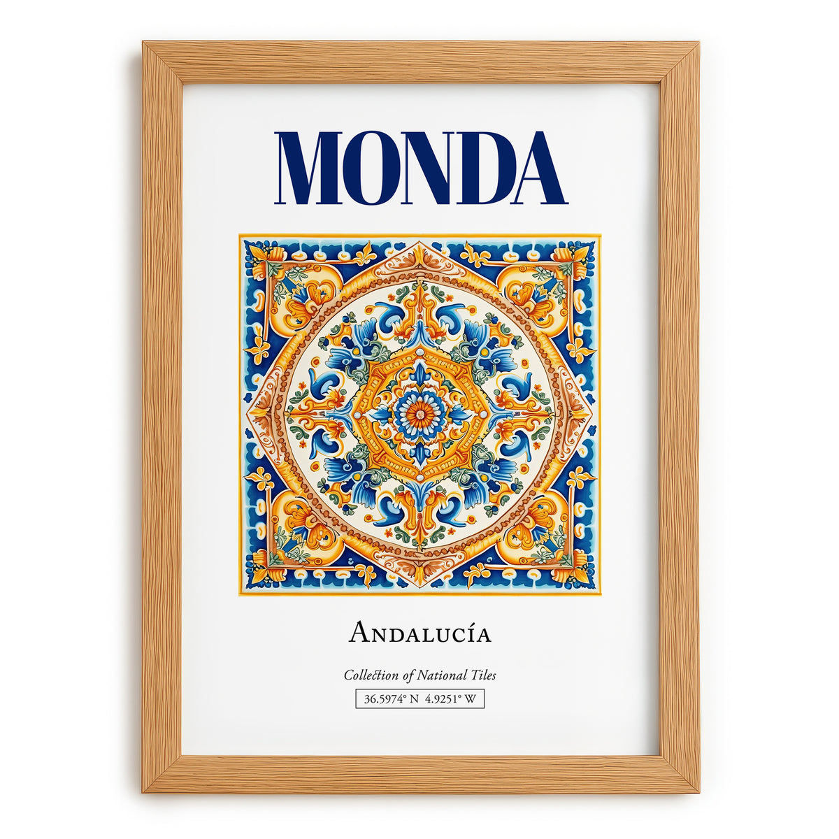 Monda, Spain – Travel Wall Decor, set in oak frame