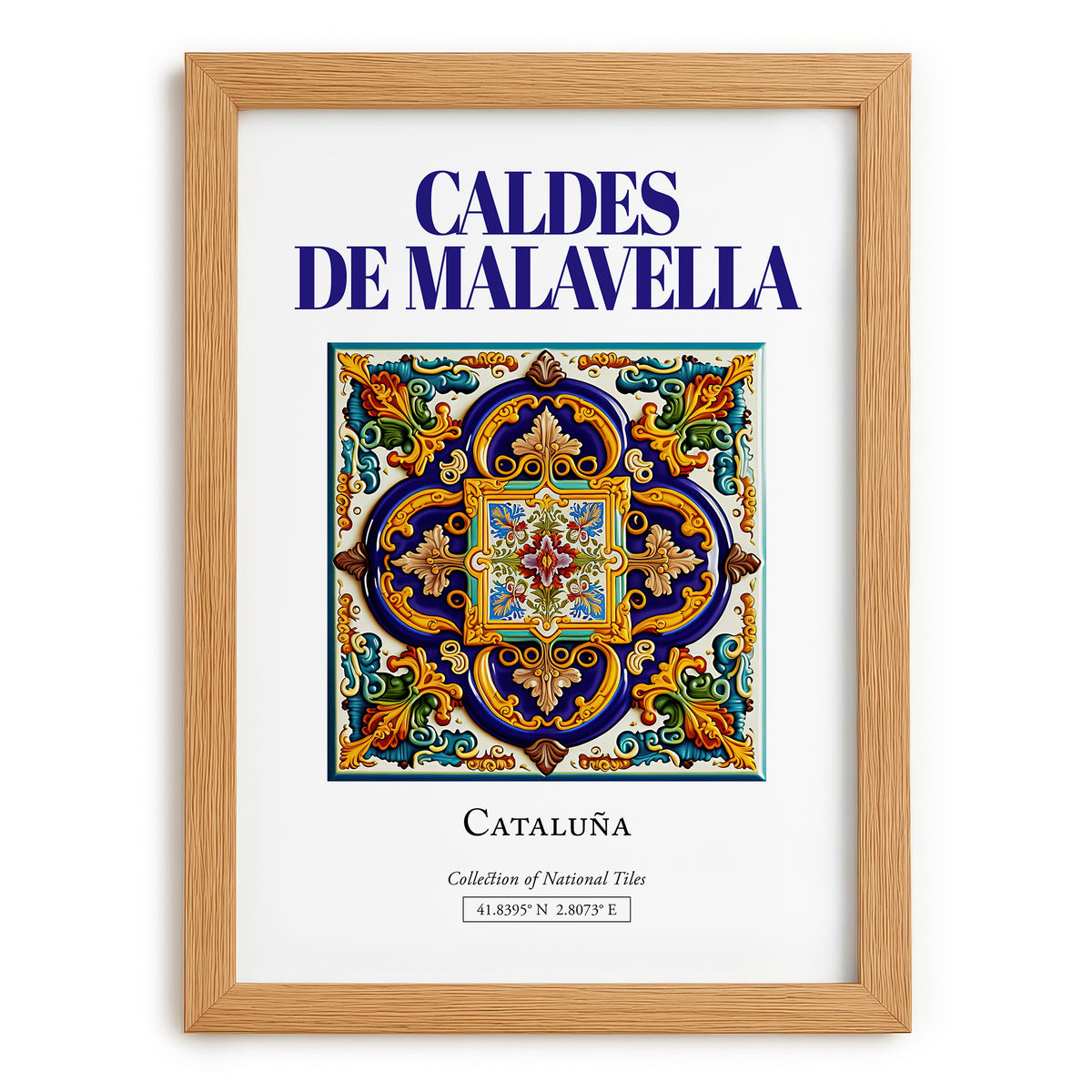 Caldes de Malavella, Spain – Wanderlust Wall Decor, set in oak frame