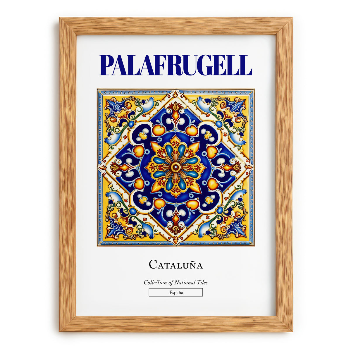 Palafrugell, Spain – Travel Print, set in oak frame