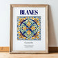 Blanes, Spain – Travel Print, in wooden frame leaning on the floor