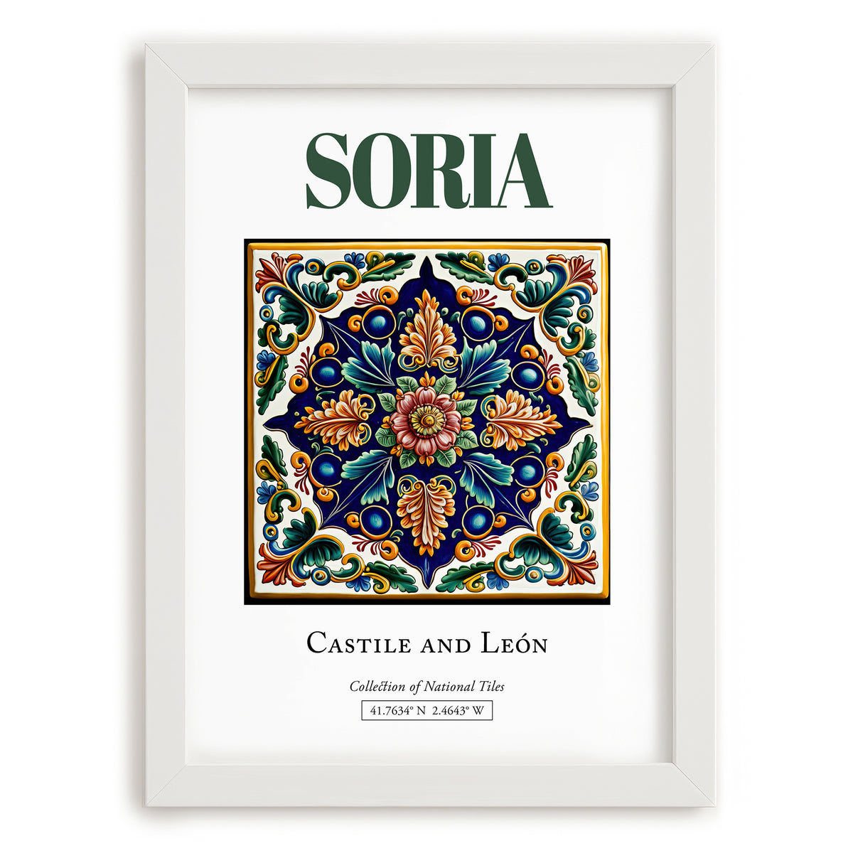 Soria, Spain – Travel Wall Art, placed in minimal white frame