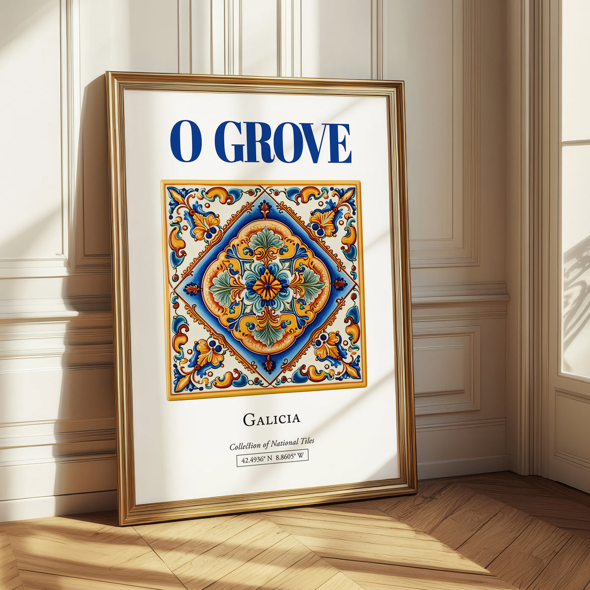 O Grove, Spain – Away From Home Poster, styled in a charming Paris street view