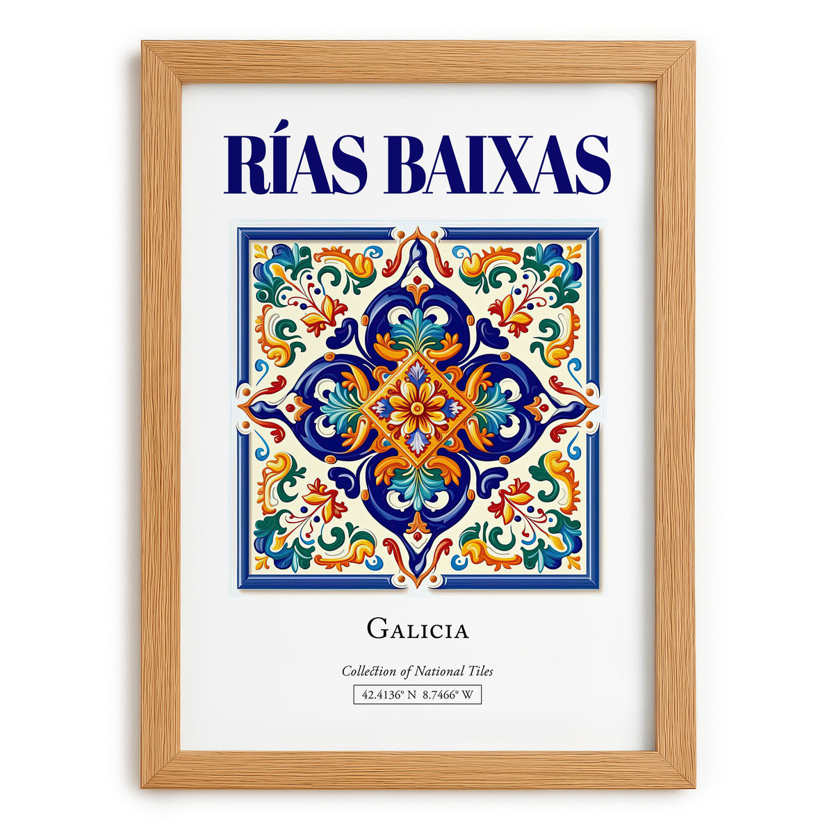 Rías Baixas, Spain – Travel Wall Decor, set in oak frame
