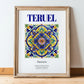 Teruel, Spain – Dream Destination Decor, in wooden frame leaning on the floor