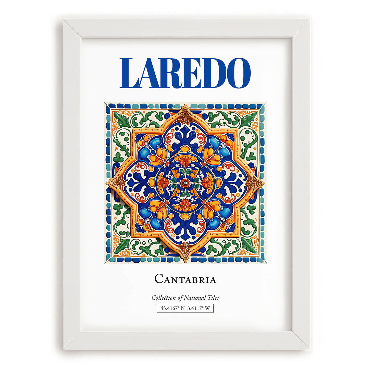 Laredo, Spain – Travel Wall Decor, placed in minimal white frame