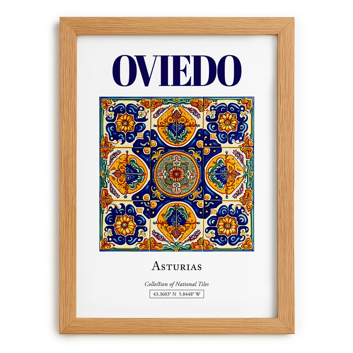 Oviedo, Spain – Global Wall Art, set in oak frame