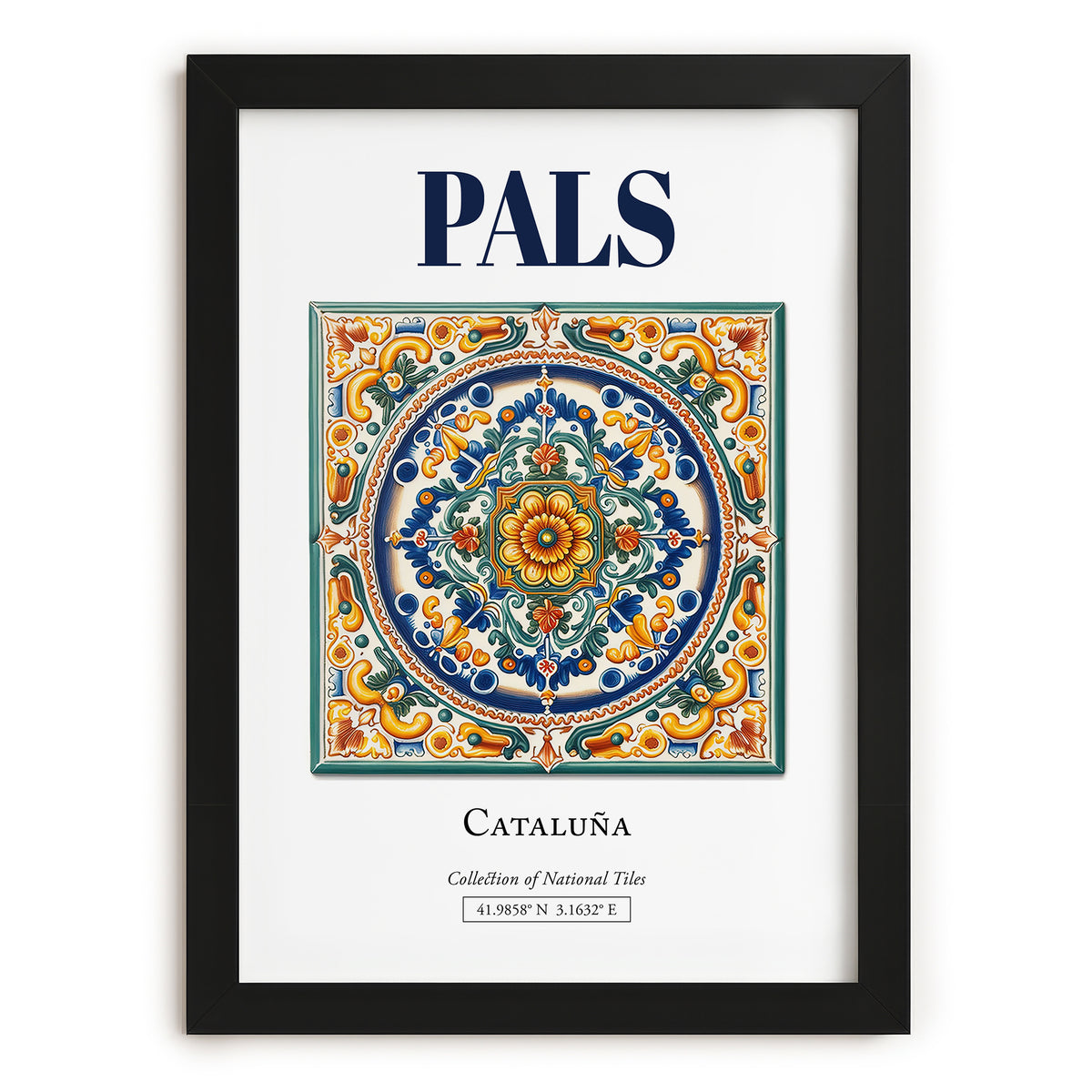 Pals, Spain – Travel Destination Art, in sleek black frame