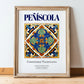 Peñíscola, Spain – World Travel Art, in wooden frame leaning on the floor