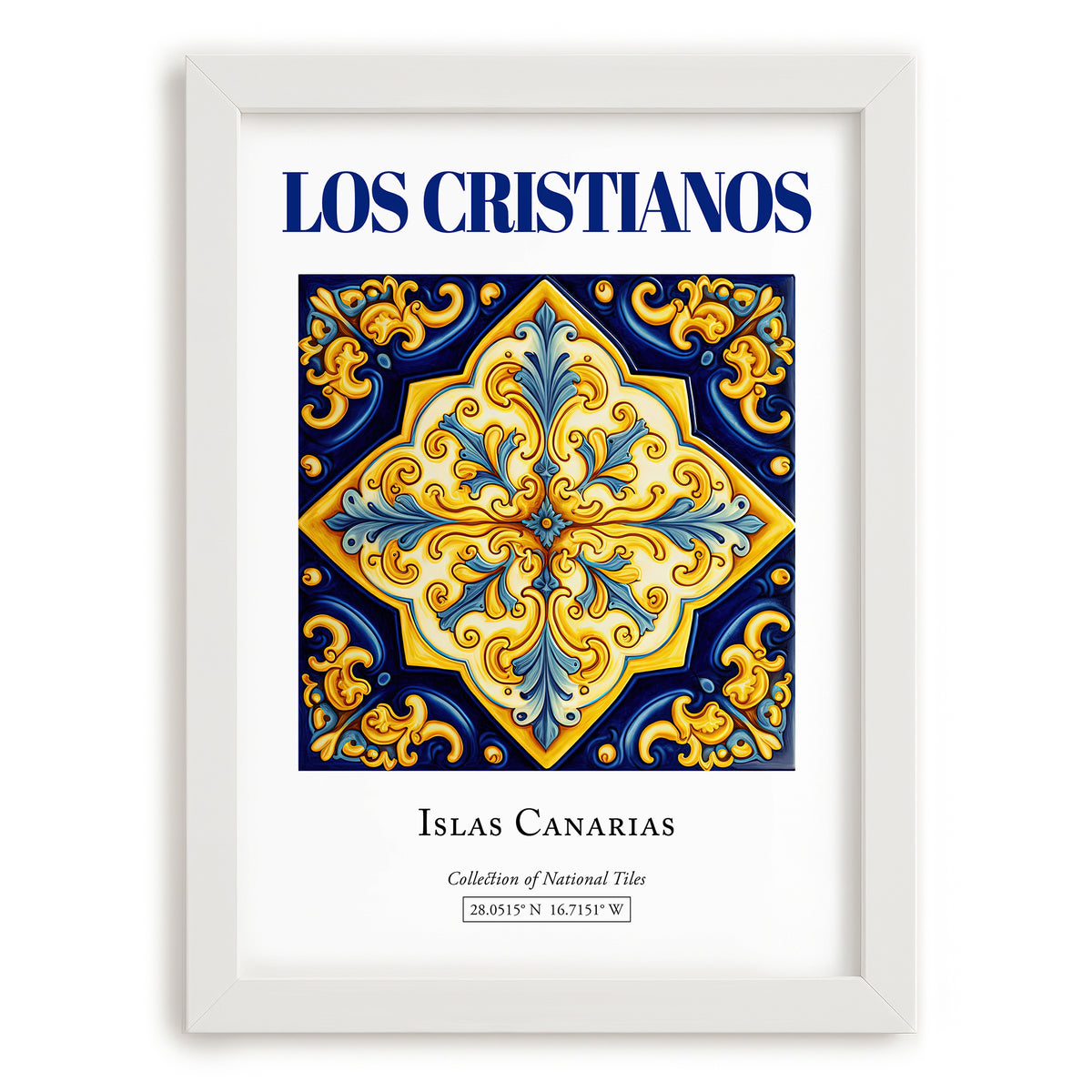 Los Cristianos, Spain – Travel Print, placed in minimal white frame
