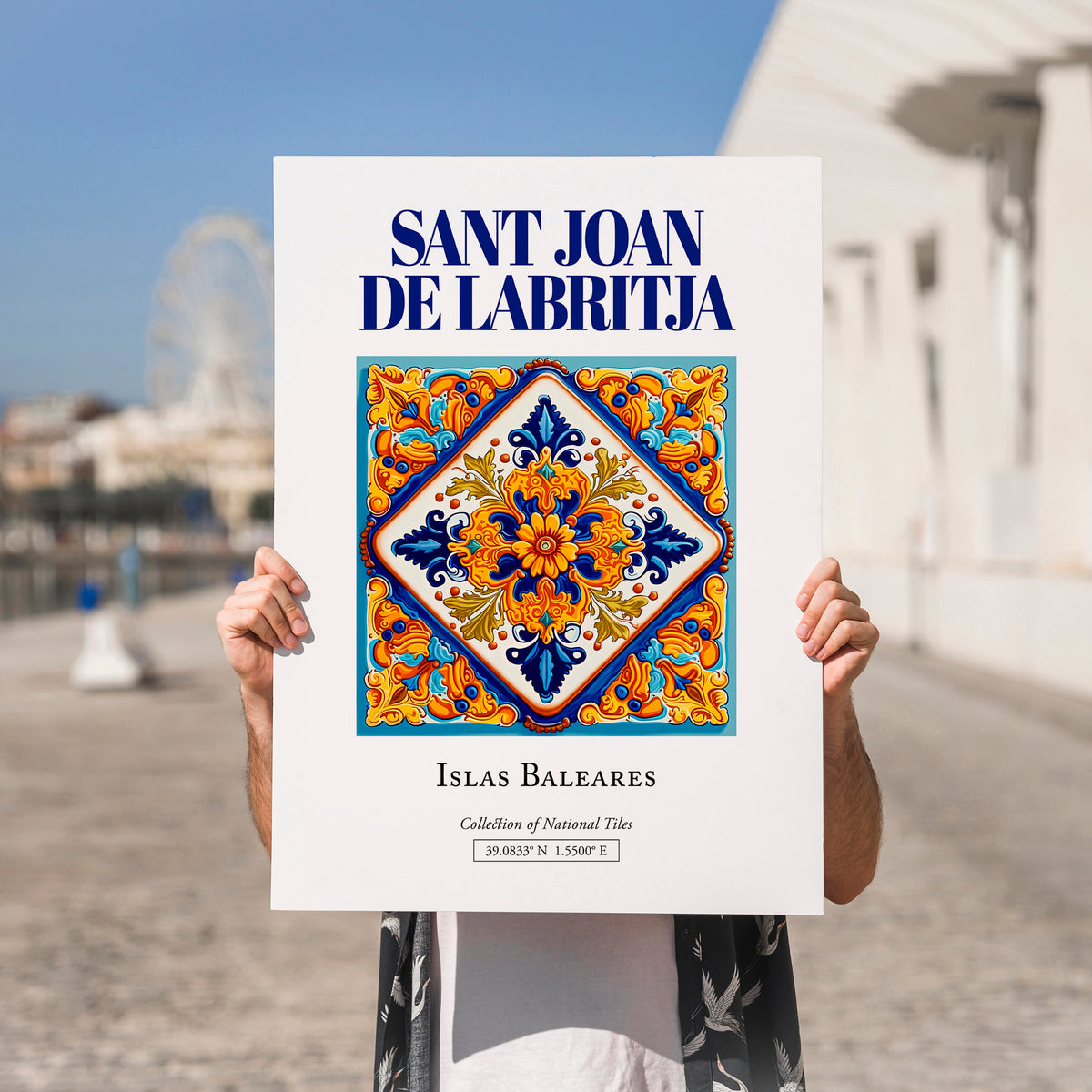 Sant Joan de Labritja, Spain – Historic Cities Art Print, no-text version framed in wood