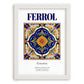 Ferrol, Spain – Wanderlust Wall Decor, placed in minimal white frame