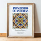 Principado de Asturias, Spain – Travel Poster, in wooden frame leaning on the floor