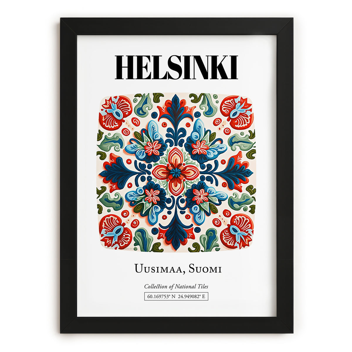 Helsinki, Finland – Country Culture Poster, in sleek black frame