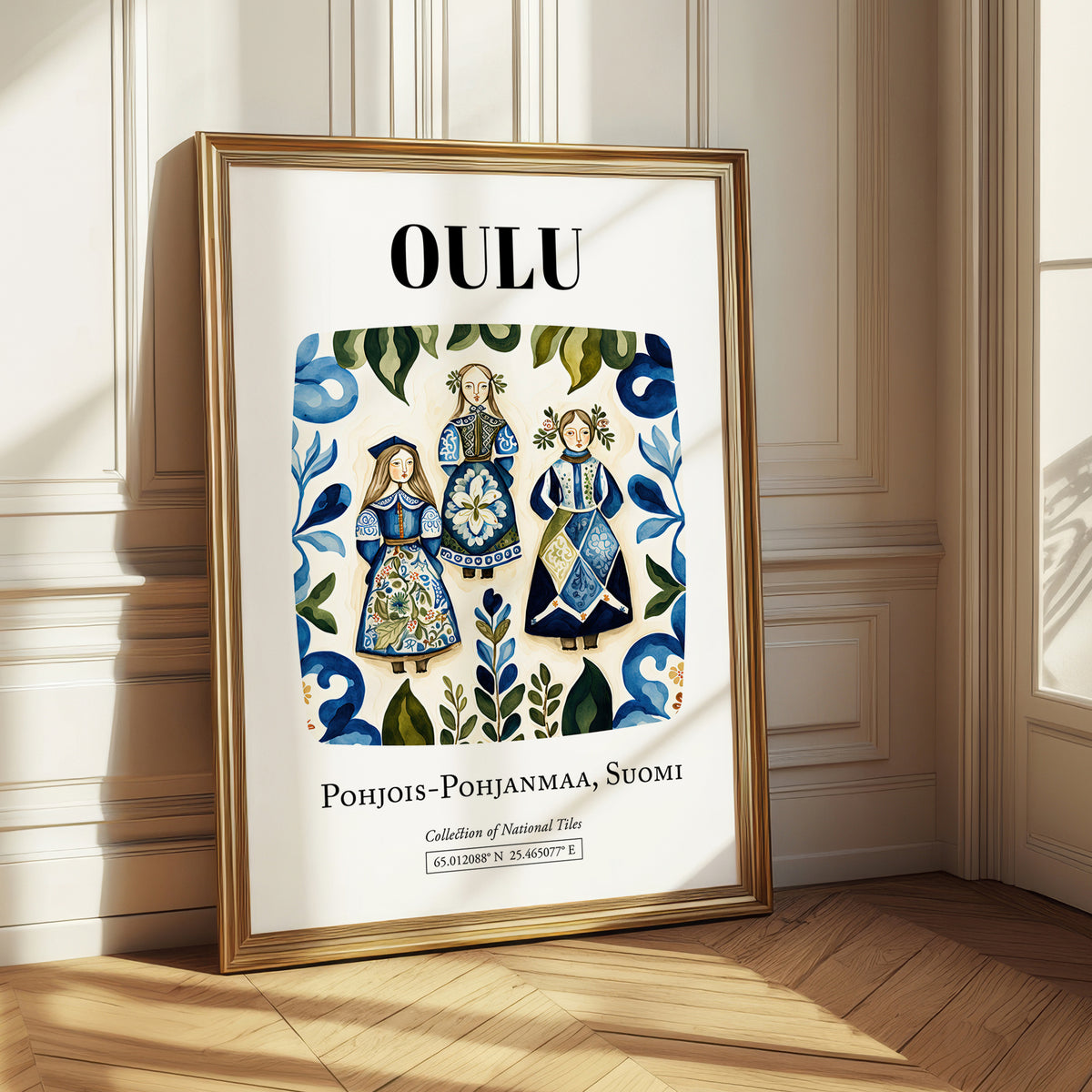 Oulu, Finland – Retro Travel Poster, styled in a charming Paris street view