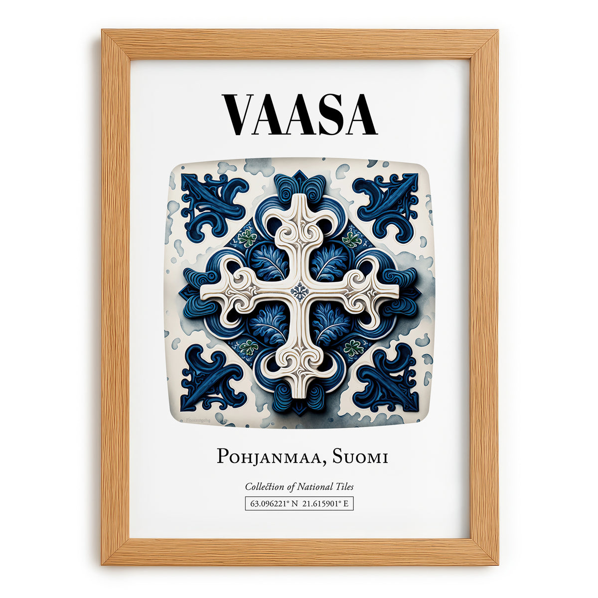 Vaasa, Finland – Travel Wall Art, set in oak frame