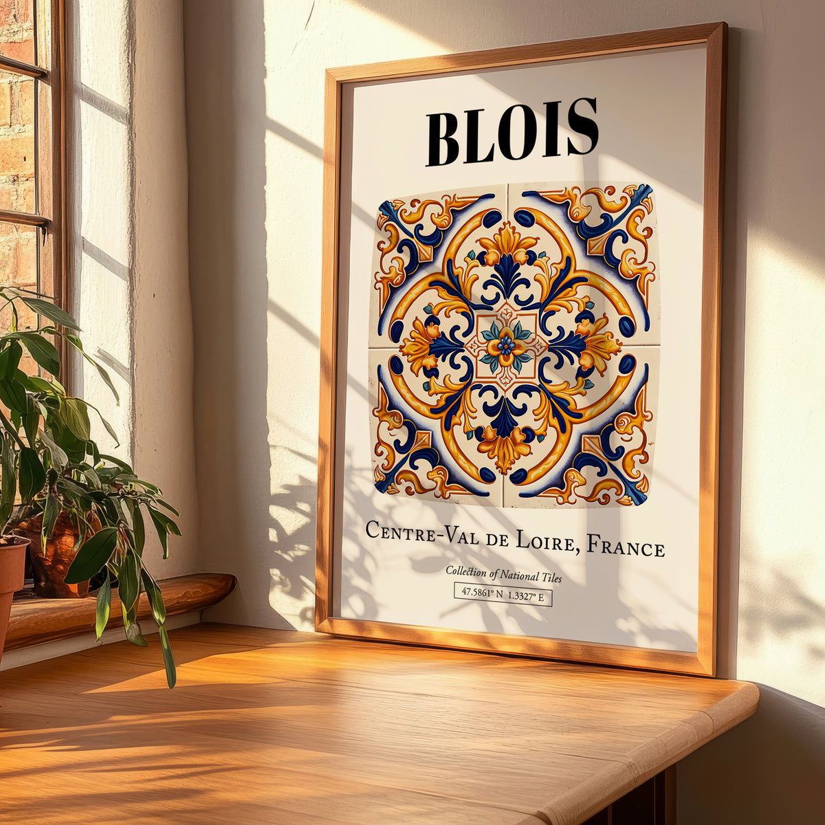 Blois, France – Travel Poster, clean layout with no caption