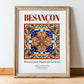 Besançon, France – World Heritage Travel Poster, in wooden frame leaning on the floor