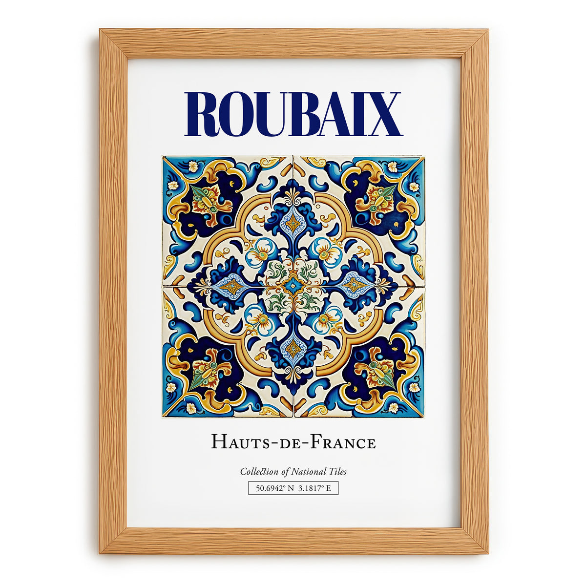 Roubaix, France – Dream Destination Decor, set in oak frame