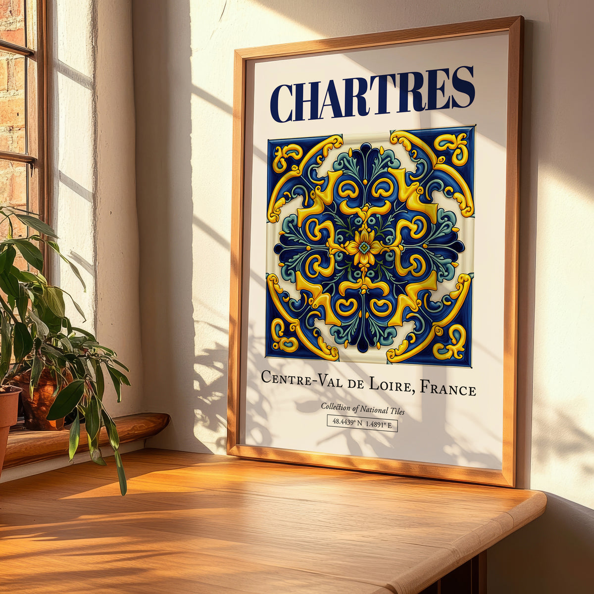 Chartres, France – Travel Poster, clean layout with no caption