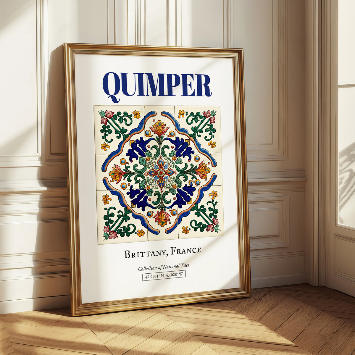Quimper, France – Retro Travel Poster, styled in a charming Paris street view