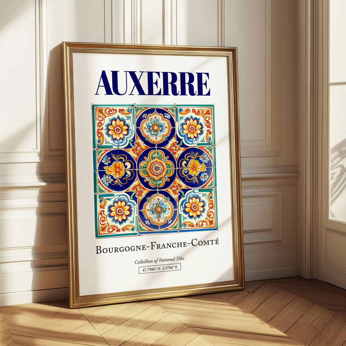 Auxerre, France – Travel Memories Wall Print, styled in a charming Paris street view