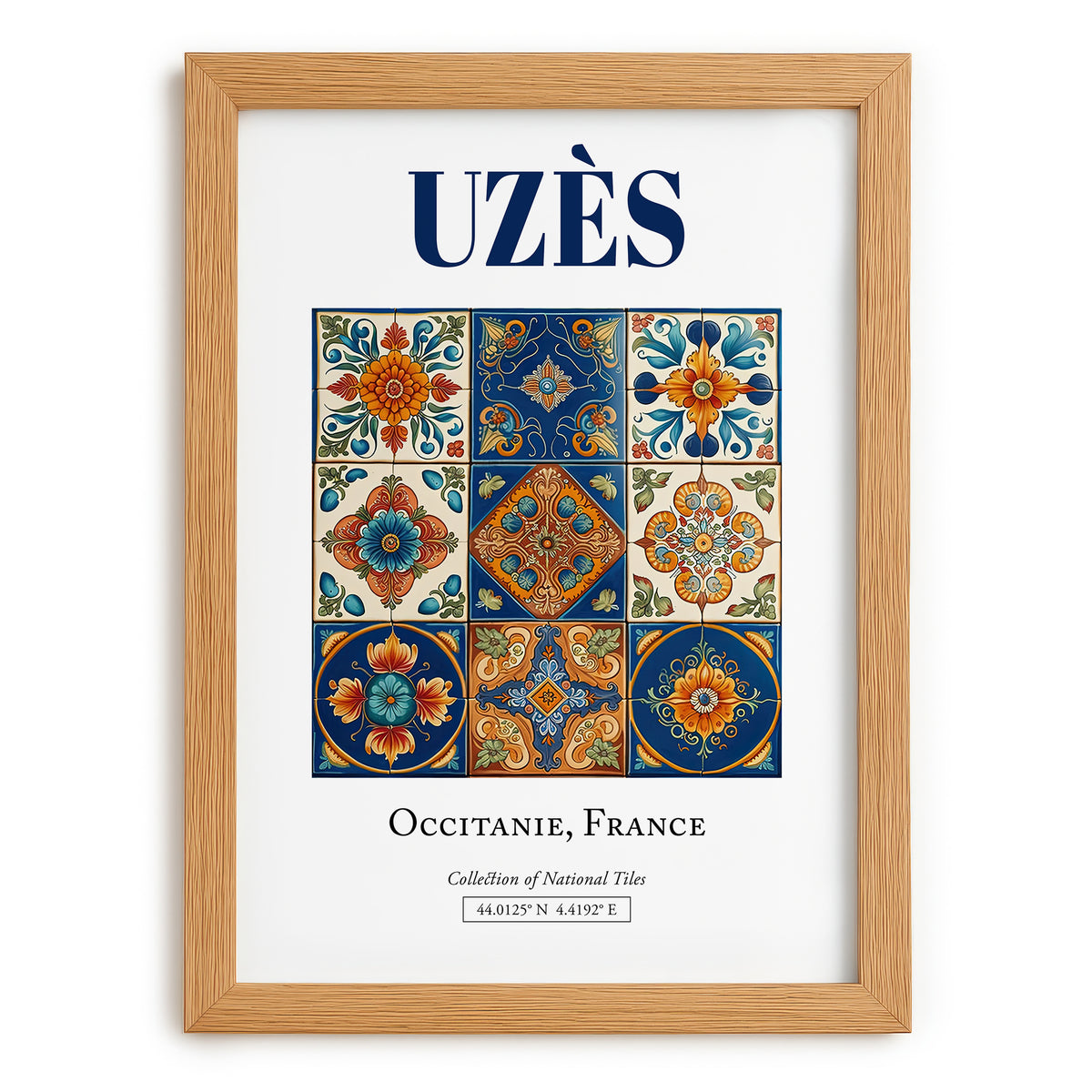 Uzès, France – Travel Print, set in oak frame