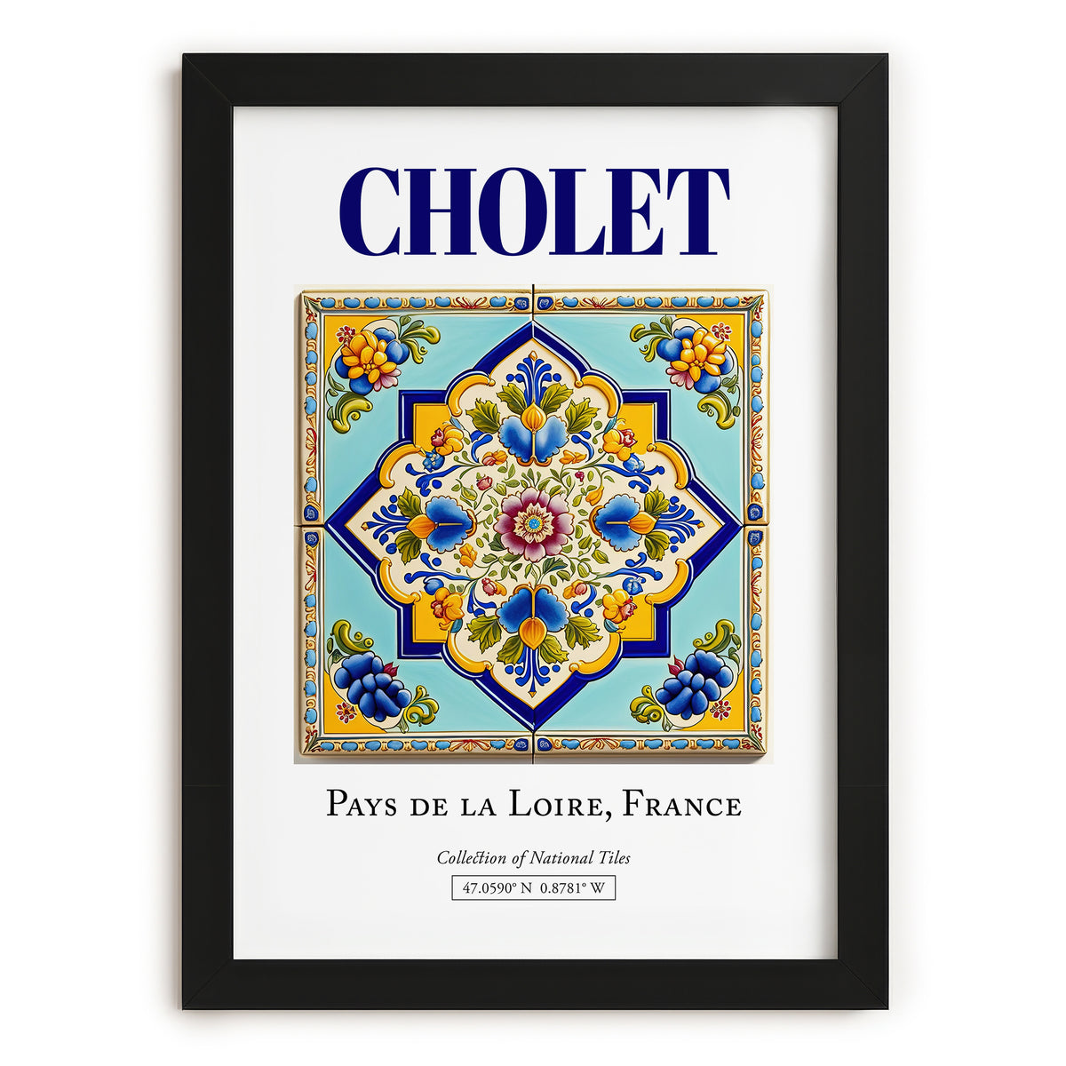 Cholet, France – Travel Wall Decor, in sleek black frame