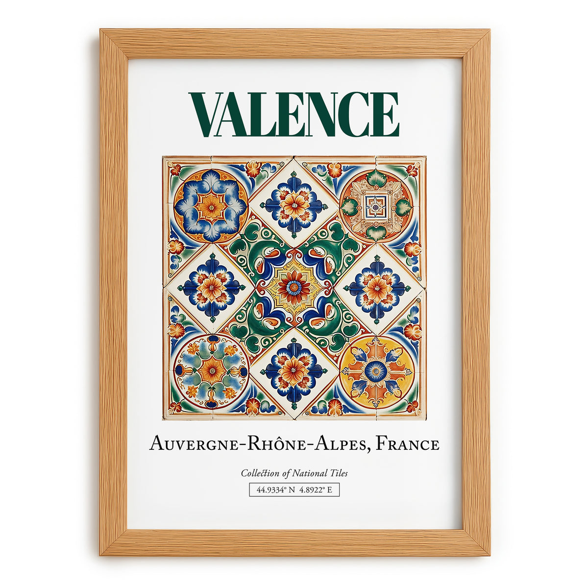 Valence, France – Global Wall Art, set in oak frame